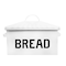 13.5&#x22; Enameled Metal Distressed White Bread Box with Lid